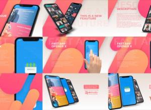 AE模板-iPhone X手机时尚APP展示动画 Fast App Opener X