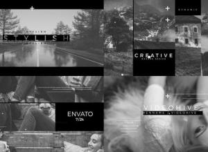 AE模板-黑白快速图形拼贴节奏感标题排版视频开场片头Opener