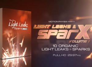 10组火花粒子碰撞飞溅光效动画视频素材Light Leaks and Sparks Vol 1
