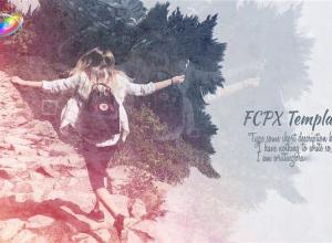 FCPX模板-水彩水墨晕开遮罩照片视频幻灯片开场 Ink Slideshow