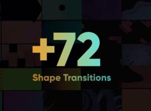 AE模板-72+抽象循环背景多彩图形转场元素过渡标题工具包 Shape Transitions Big Pack