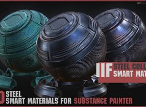 Substance Painter钢铁材质预设llF Steel Collection +80 Smart Materials SP