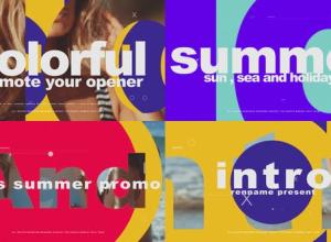 AE模板-现代多彩动态快速节奏感大字遮罩标题排版开场