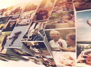 AE模板-婚礼纪念日照片幻灯片三维方块翻转展示Photo Mosaic Slideshow