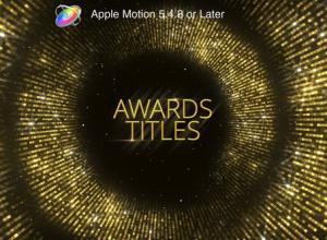 FCPX插件-金色粒子背景文字标题颁奖片头 Awards Titles