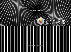 69组4K创意时尚复古黑白图形元素视频素材