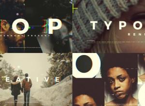 AE模板-快速介绍节奏感错字标题排版开场Typo Opener