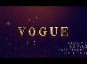 AE模板-时尚黑暗金属质感标志logo开场Vogue Logo Reveal