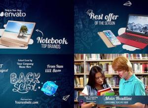 AE模板-学校元素黑板背景视频包装片头 Back2School Broadcast Pack