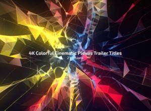 AE模板-Plexus粒子点线连接文字标题4K动画4K Colorful Cinematic Plexus Trailer Titles (2 Versions)
