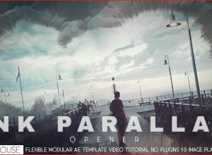 AE模板-照片回忆水墨遮罩视差图片开场 Ink Parallax Opener