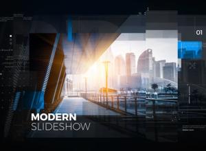 AE模板-现代科技感幻灯片企业时间轴开场 Modern Slideshow