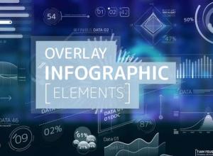 AE模板-信息数据图表叠加元素指示线图标动画