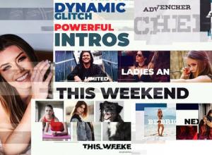 AE模板-动态故障介绍幻灯片开场Dynamic glitch powerful intros