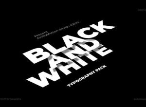 AE模板-黑色白色文字标题排版动画Black And White - Titles And Typography