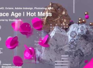 C4D制作空间艺术海报OC渲染教程Cinema4D