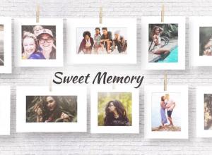 AE模板-悬挂照片相册回忆片头 Sweet memories
