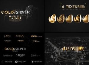 AE模板-金银色粒子文字标题包装动画 Titles Constructor