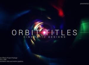 AE模板-电影标题多彩大气旋转光线背景文字片头 Orbit Cinematic Titles