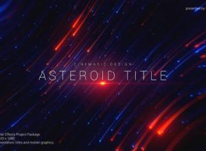 AE模板-电影标题科技感线条背景文字宣传片头 Asteroid Cinematic Title