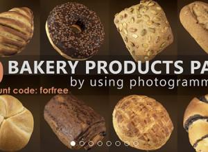 10个食物面包3D模型FBX格式含PBR贴图材质