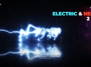 AE模板-电流霓虹灯标志开场Logo动画 Electric and Neon Logo Reveal