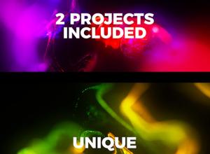 AE模板-4K多彩慢动作流体粒子文字标题开场片头