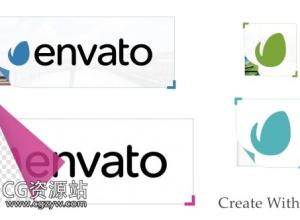 AE模板-方形线框展开翻脚logo标志片头动画Logo Unfold免费下载