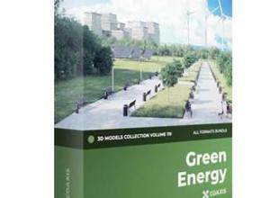 30个充电桩风车发电车公共环境节能设施3D模型 CGAxis119