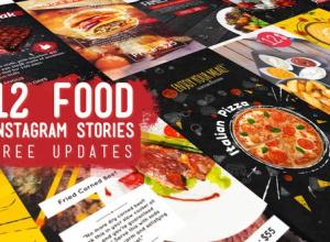 AE模板-竖屏INS美食食物宣传视频包装 Food Instagram Stories Pack