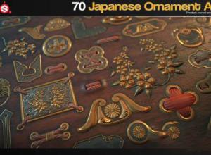 雕花建筑贴图笔刷预设 Gumroad – ZBrushSP – 70 Japanese Ornament Alphas