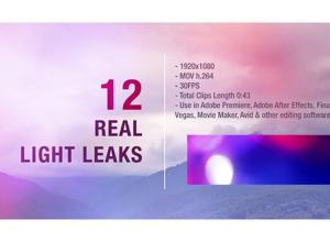 12个漂亮柔美镜头炫光漏光4K视频素材- Light Leaks