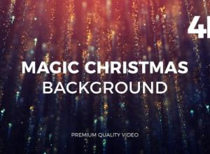 4K圣诞节梦幻粒子背景视频素材 Magic Christmas Background 4K