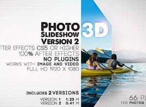 AE模板-三维风格照片幻灯片展示动画 Photo Slideshow 3D Version 2