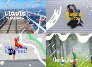 AE模板-多彩卡通液体标题视频片头包装Colorful Liquid Slideshow