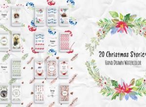 AE模板-竖屏小清新漂亮手绘花饰生长动画元素手机视频贺卡包装