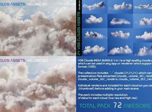 72个3D模型体积云预设CGTrader – VDB Clouds MEGA BUNDLE 3 in 1 3D Models