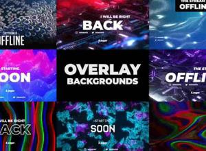 AE模板-时尚抽象科技感叠加背景动画 Twitch Overlay Background Pack