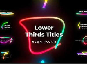 PR模板-动感活力彩色霓虹灯线条文字标题动画