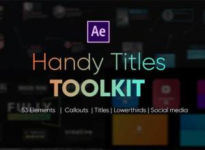AE模板-56个不同元素标注动态标题社交媒体图标动画工具包