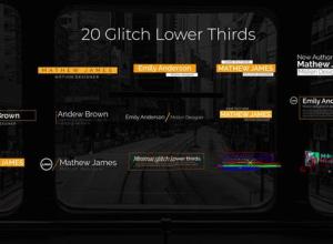 AE模板-20个故障标题闪烁字幕条动画Glitch Lower Thirds