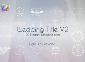 FCPX插件-20组经典婚礼视频文字标题字幕动画预设