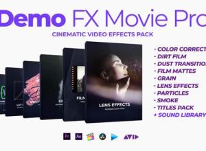 AE模板-老电影调色粒子光效划痕噪点视频特效工具包