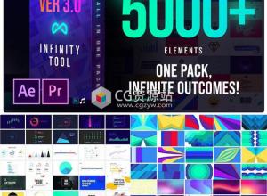AE+PR脚本预设-5000组文字标题排版场景图表背景指示线图形动画工具包 Infinity Tool v3
