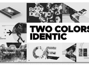 AE模板-黑白风格动感时尚排版快闪视频宣传片头Two Colors Identic