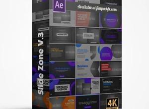 AE模板-25个4K创意独特图形滑动过渡文字标题片头