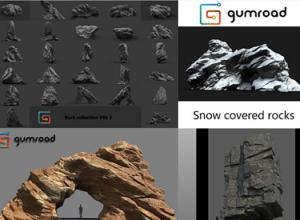 石头岩石3D模型Gumroad – Rocks Bundle OBJ格式