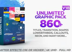 AE模板-860+文字标题排版场景转场背景指示线图形动画工具包