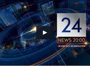 AE模板-科技感24小时重大新闻HUD UI文本包装片头