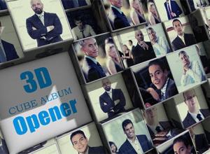 AE模板-E3D三维立体照片视频婚礼相册开场片头3D Cubes Album Opener